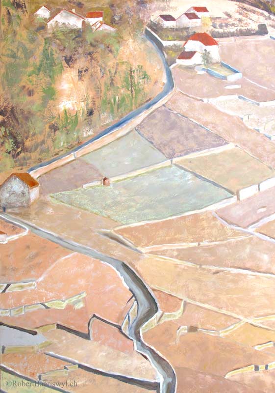 peinture des vignes sur Epesses, vers la Croix