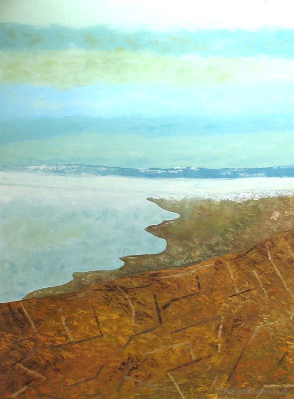 peinture du Lavaux et de son ciel en automne