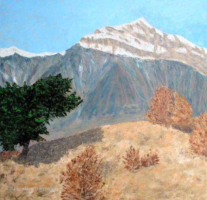 peinture du Grand Chavalard dans les Alpes suisses